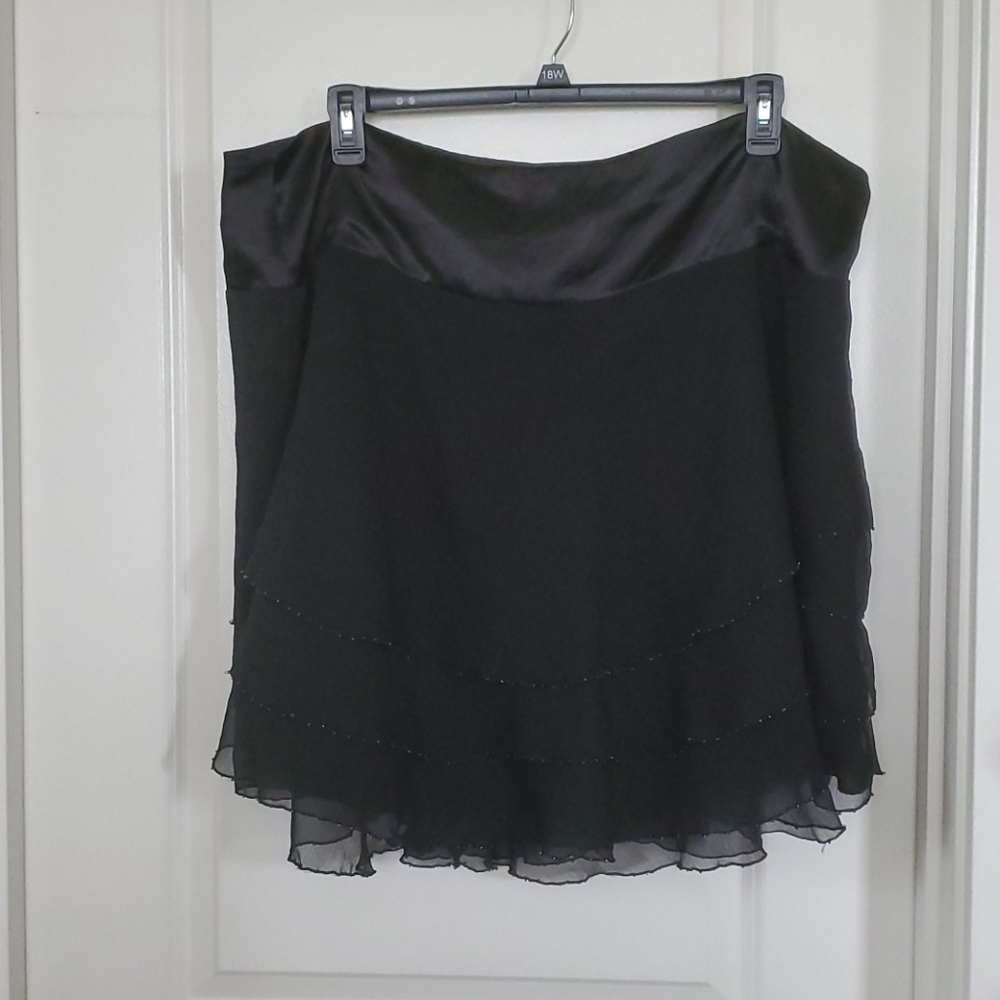 Black ruffled skirt